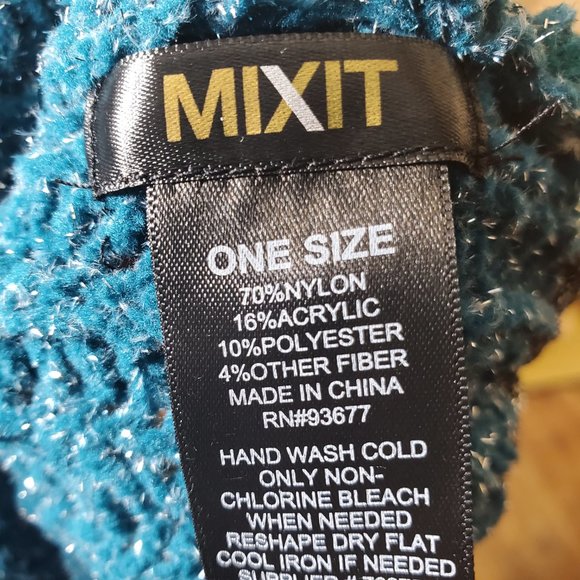 Mixit Knit Skirt - Teal & Silver Sparkle One Size - Picture 7 of 7